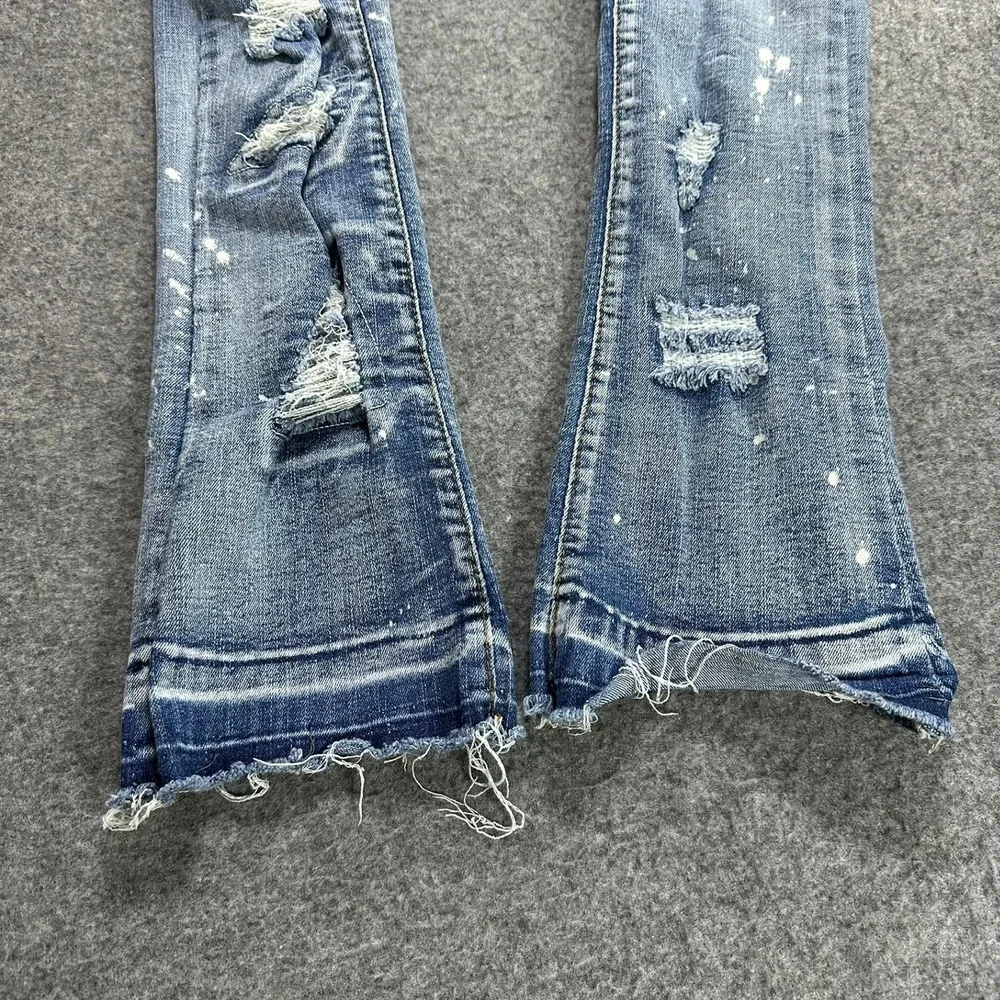 Waimea Mens Size 30 Stacked Fit‎ Ripped Distressed Denim Jeans Light Wash